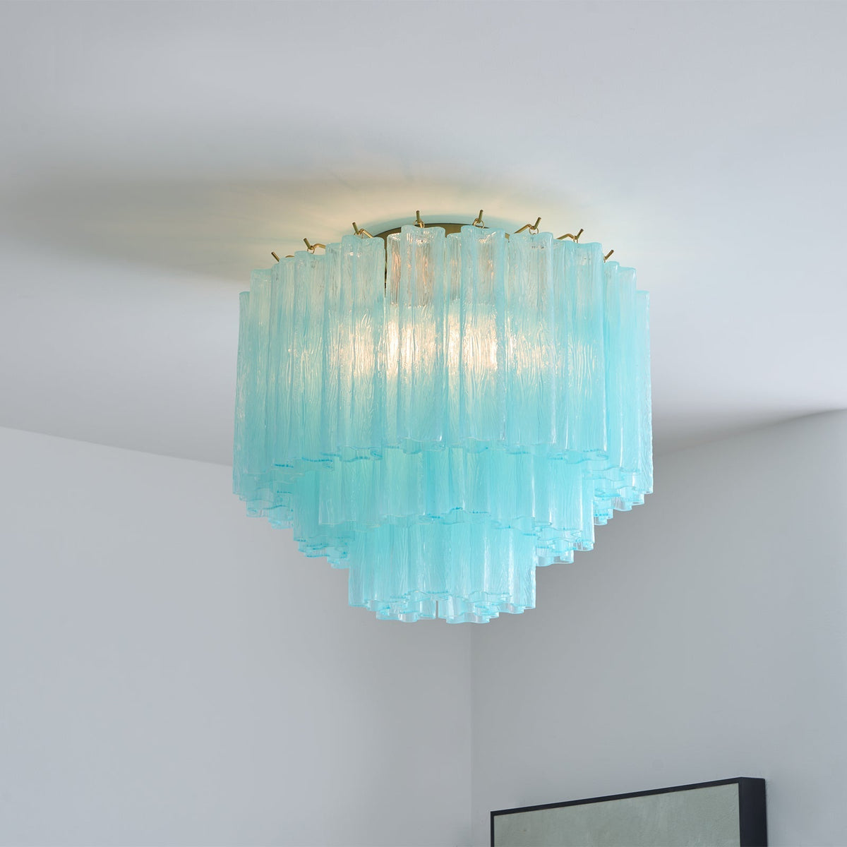 Velelena plafondlamp wit Murano-glas gelaagd elegant modern