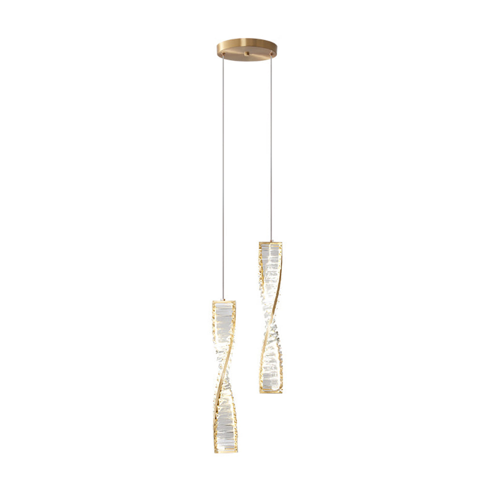 Marilyn Moderne Spiraalvormige Strook Hanglamp  Metalen/Kristal Zwart/Goud Woon/Slaap/Eetkamer