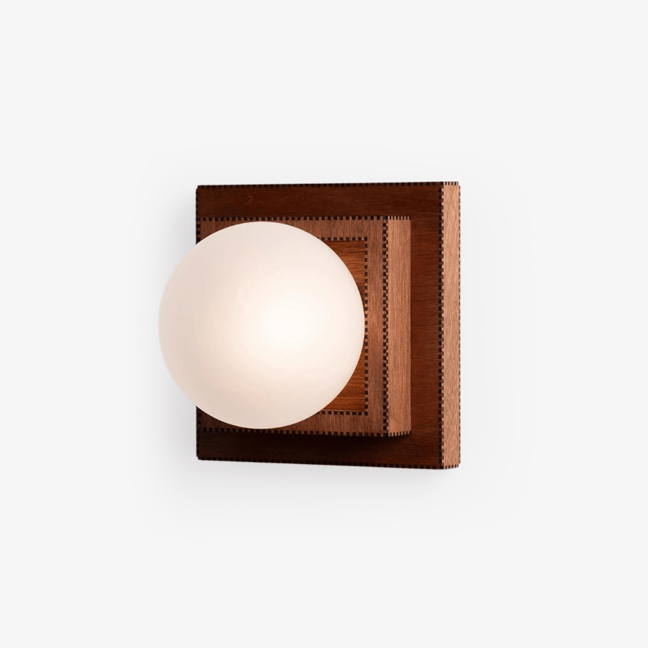 Luna Hout Gelaagd Bolvormig Wandlamp