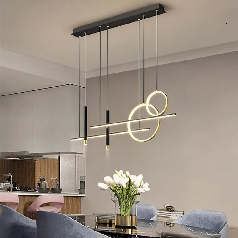 Madina Bijzondere  LED Hanglampen Zwart Metaal Eetkamer Woonkamer