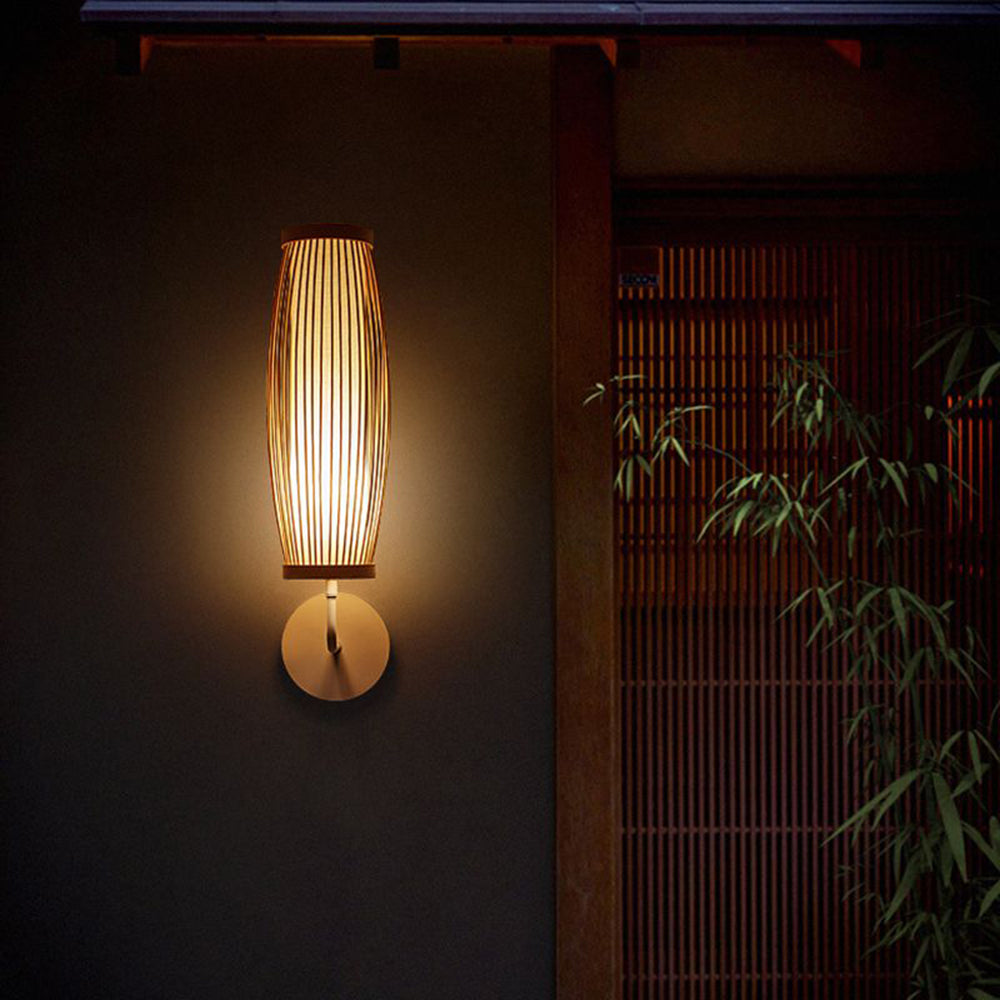 Muto Modern Design LED Wandlamp Bruin  Bamboe Metaal Slaapkamer