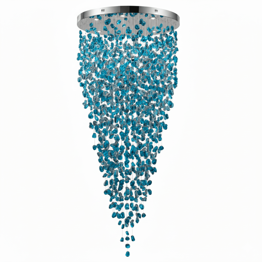 Polychrome Mineral Quartz Cascade Kroonluchter
