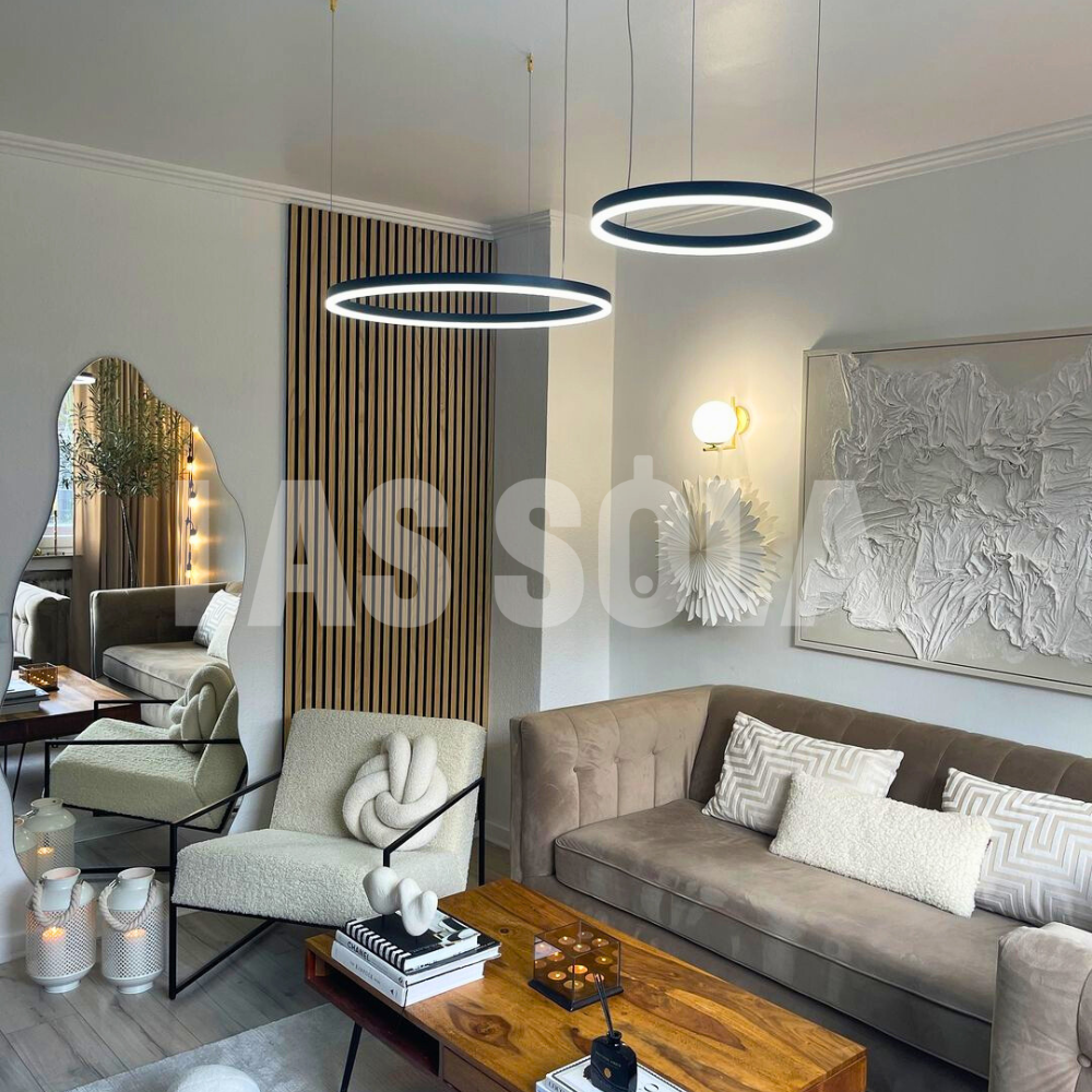 Alonza Moderne Grote  Hanglampen Wit Metaal Slaapkamer  Woonkamer Tir-Cirkel