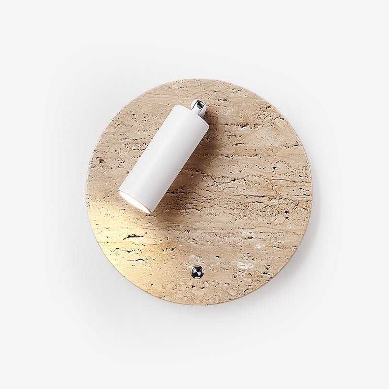 Selan travertin wandlamp met verstelbare spot