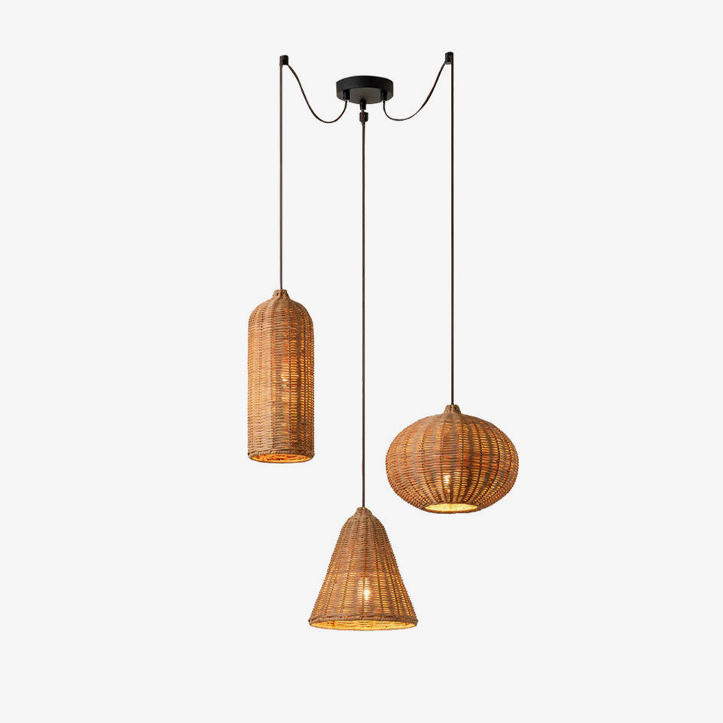 Marleigh hanglamp van geweven rotan