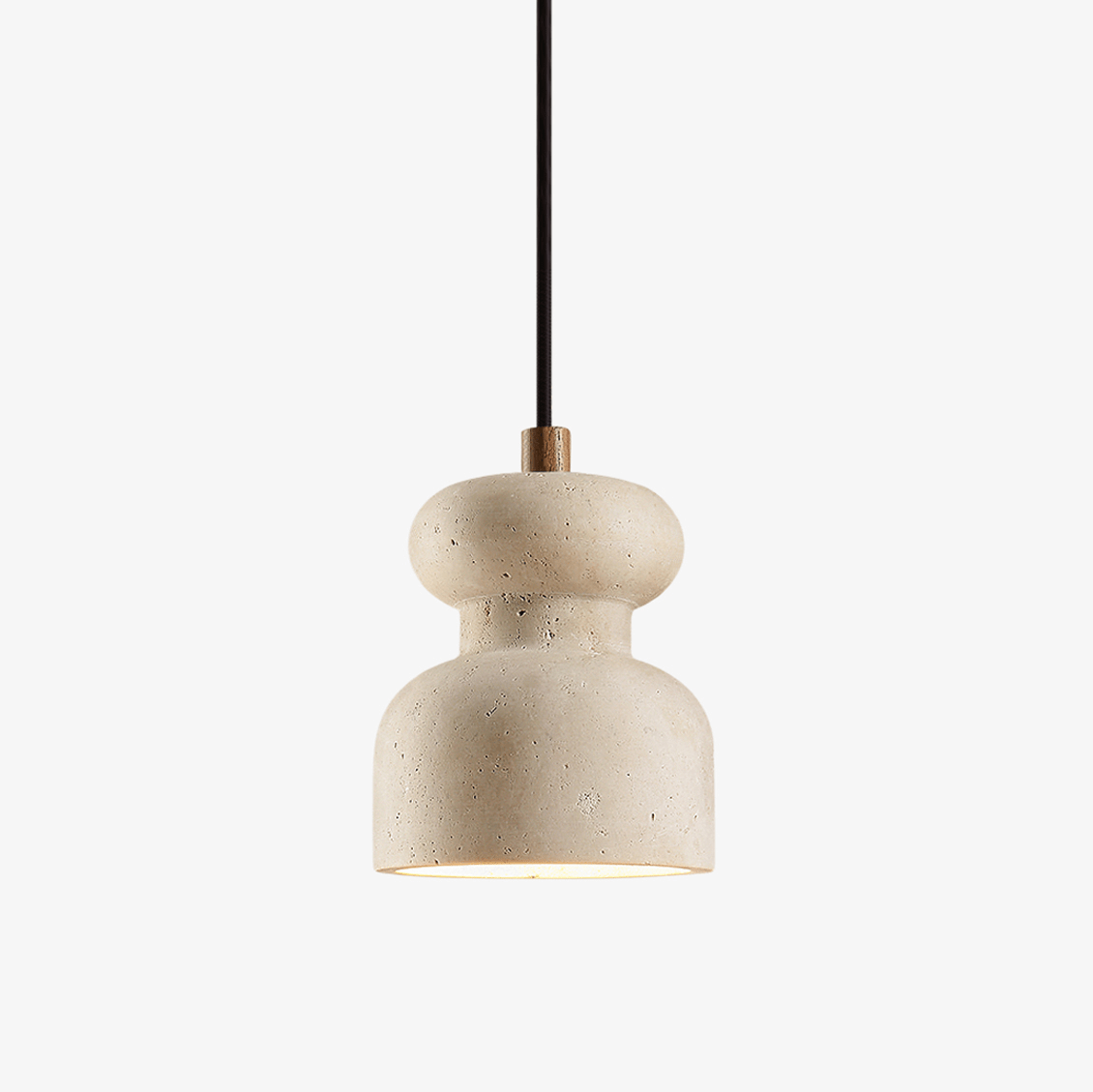 Ansel Textured travertin Gourd hanglamp