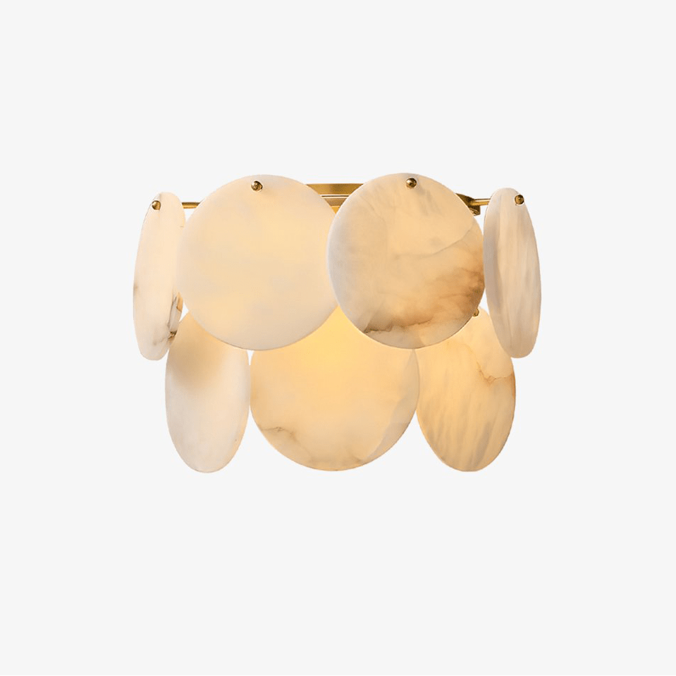 Avenlith wandlamp met overlappende albasten ronde schijven