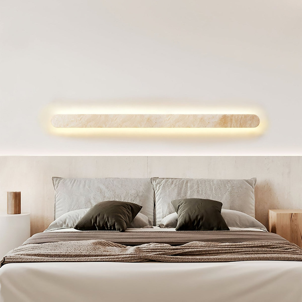 Elraee Geel travertin wandlamp