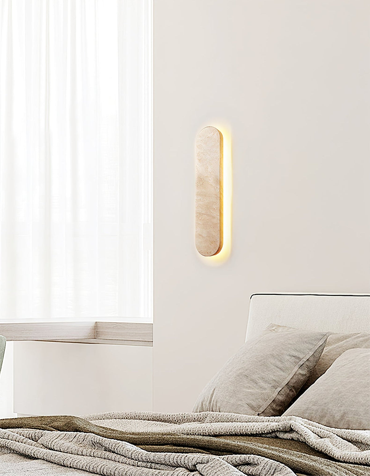 Elraee Geel travertin wandlamp