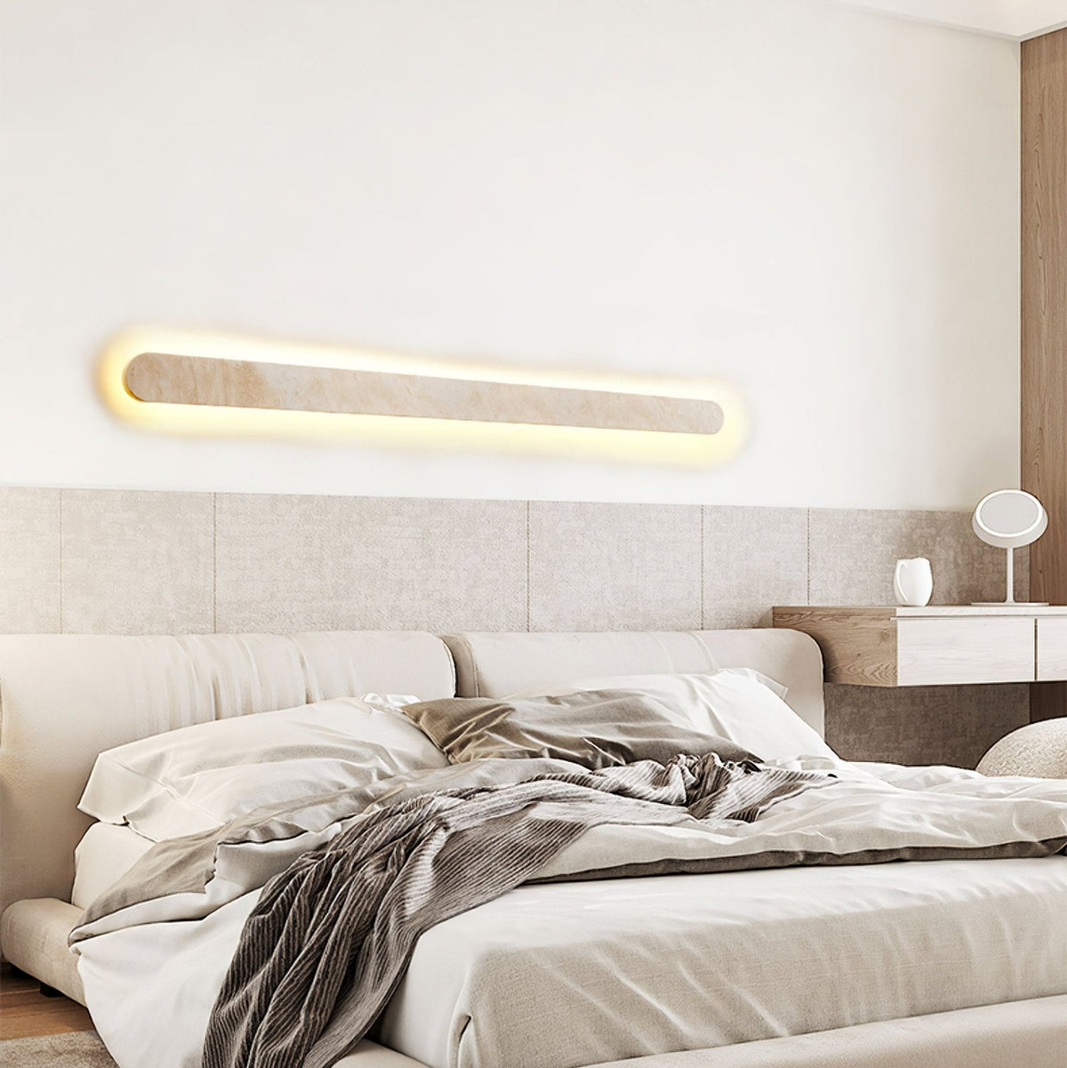 Elraee Geel travertin wandlamp