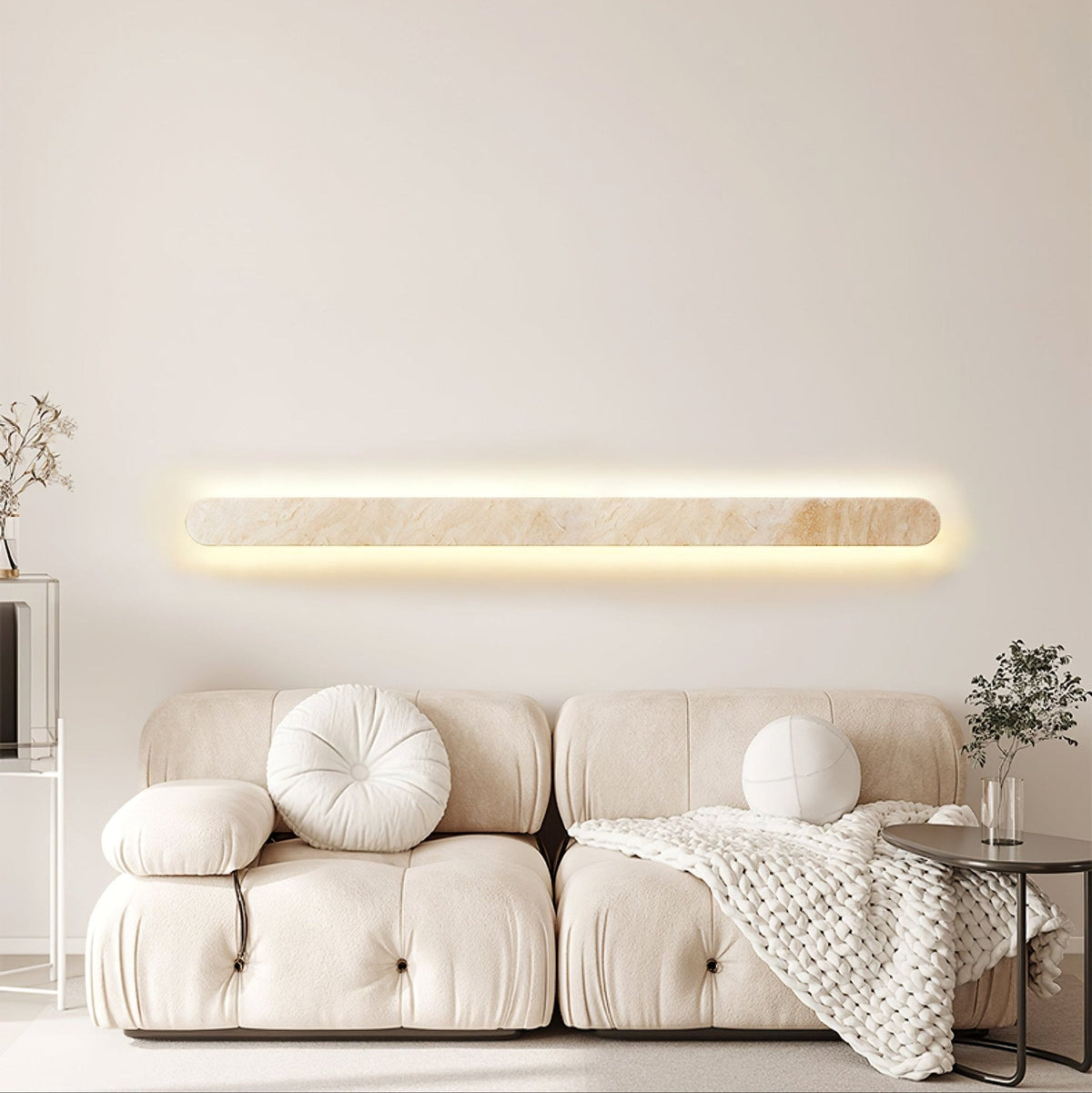Elraee Geel travertin wandlamp