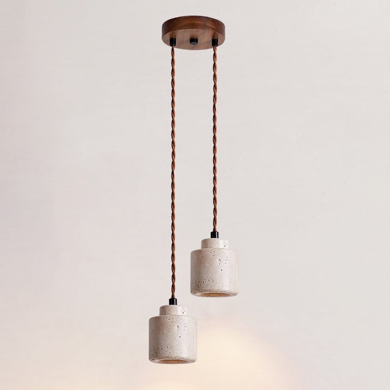 Elemental hanglamp van geel travertin