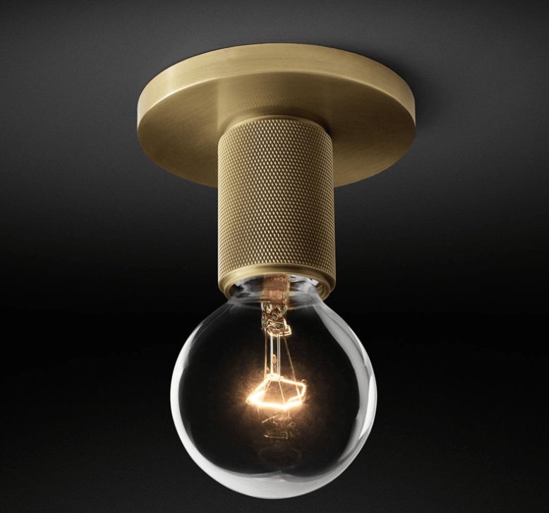 Elthyn plafondlamp conische kap glas messing minimalistisch industrieel
