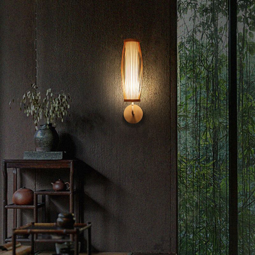 Muto Modern Design LED Wandlamp Bruin  Bamboe Metaal Slaapkamer
