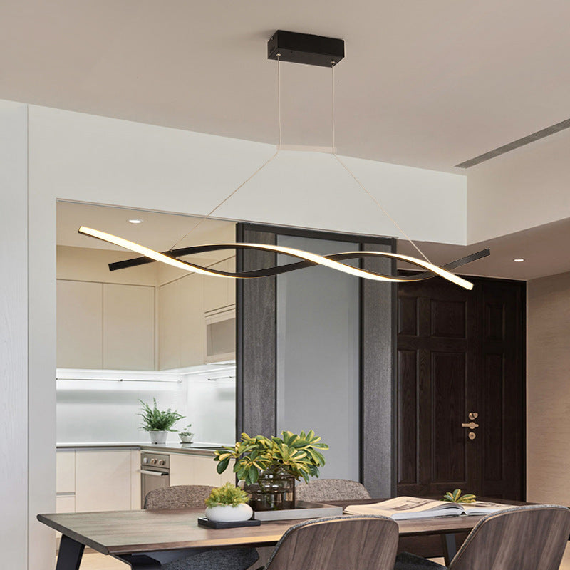 Louise Moderne  LED Hanglampen Zwart Grijs  Metaal Silica Gel Eetkamer
