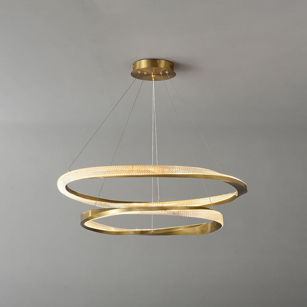 Alonza Minimalist  Ring Spiral Shape Metal Pendant Light,Gold