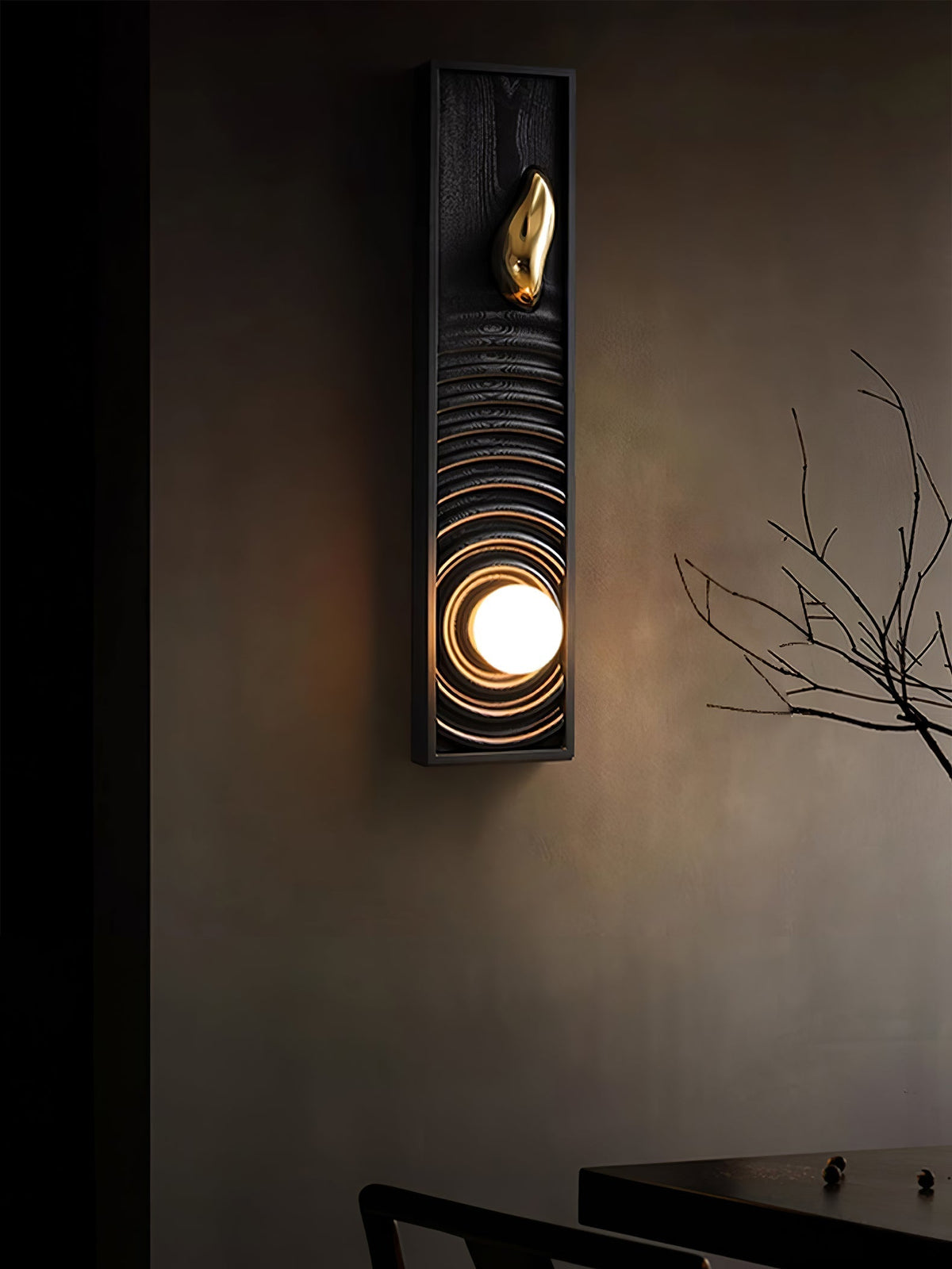 Caleb Vintage Houten wandlamp