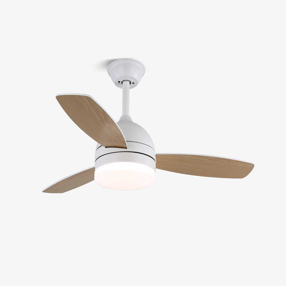 Selena Minimalistische plafondventilator met verlichting van walnoothout