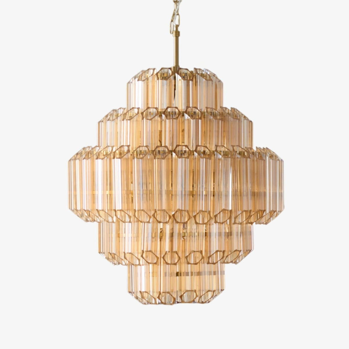 Liorerira kroonluchter Aurum Cascade Murano glas prismekunst