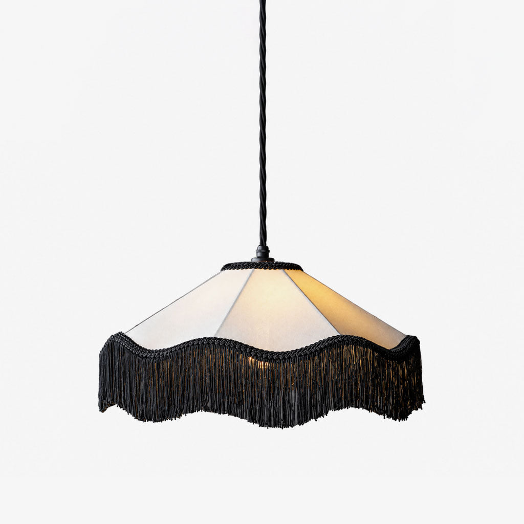 Elmsford hanglamp met kwastjes van stof