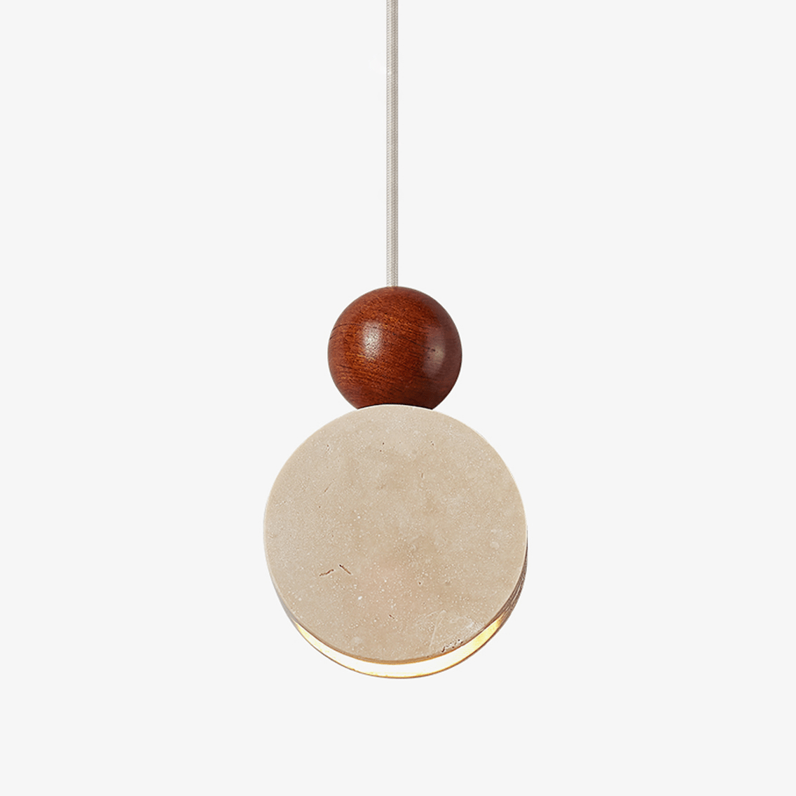 Opal hanglamp van geel travertin