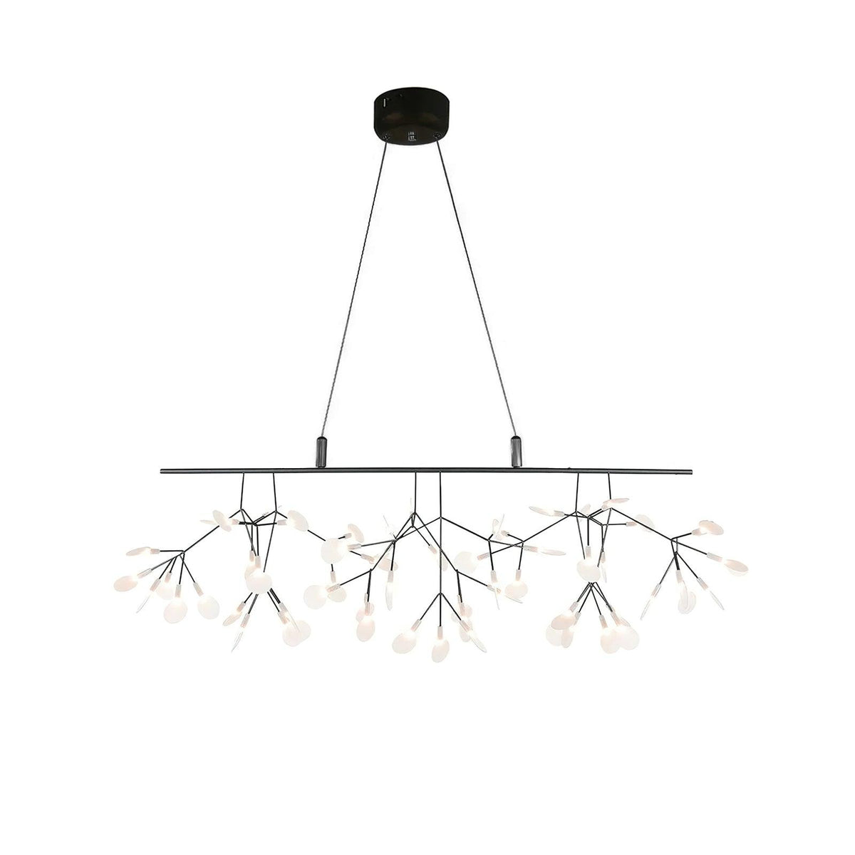 Brenwen kroonluchter LED-takken lange lineaire artistieke