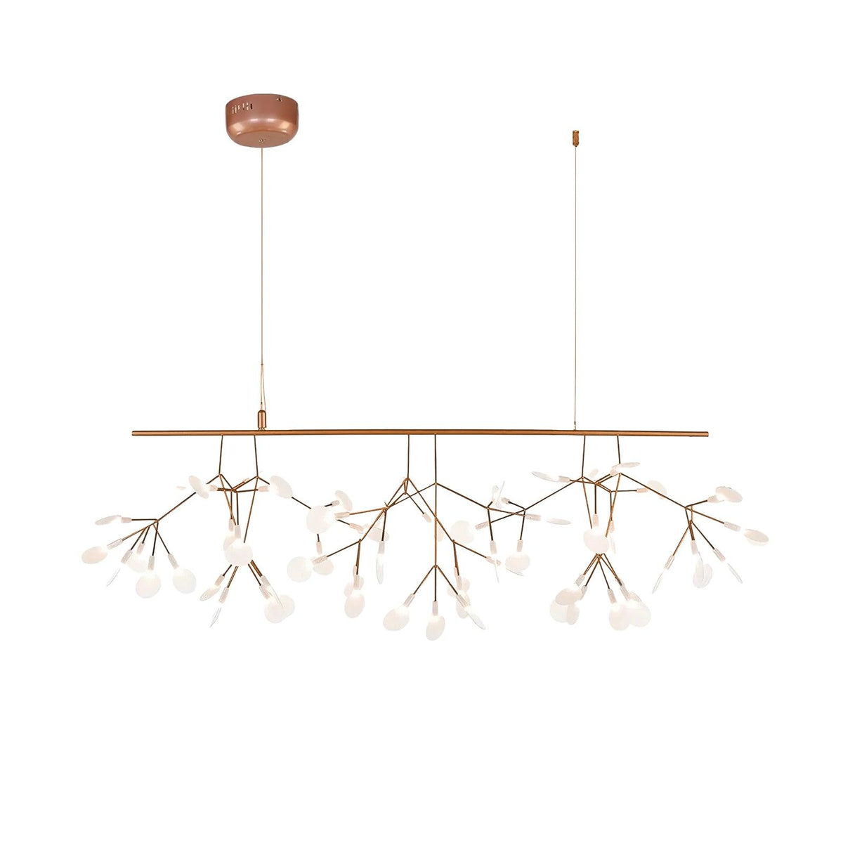 Brenwen kroonluchter LED-takken lange lineaire artistieke