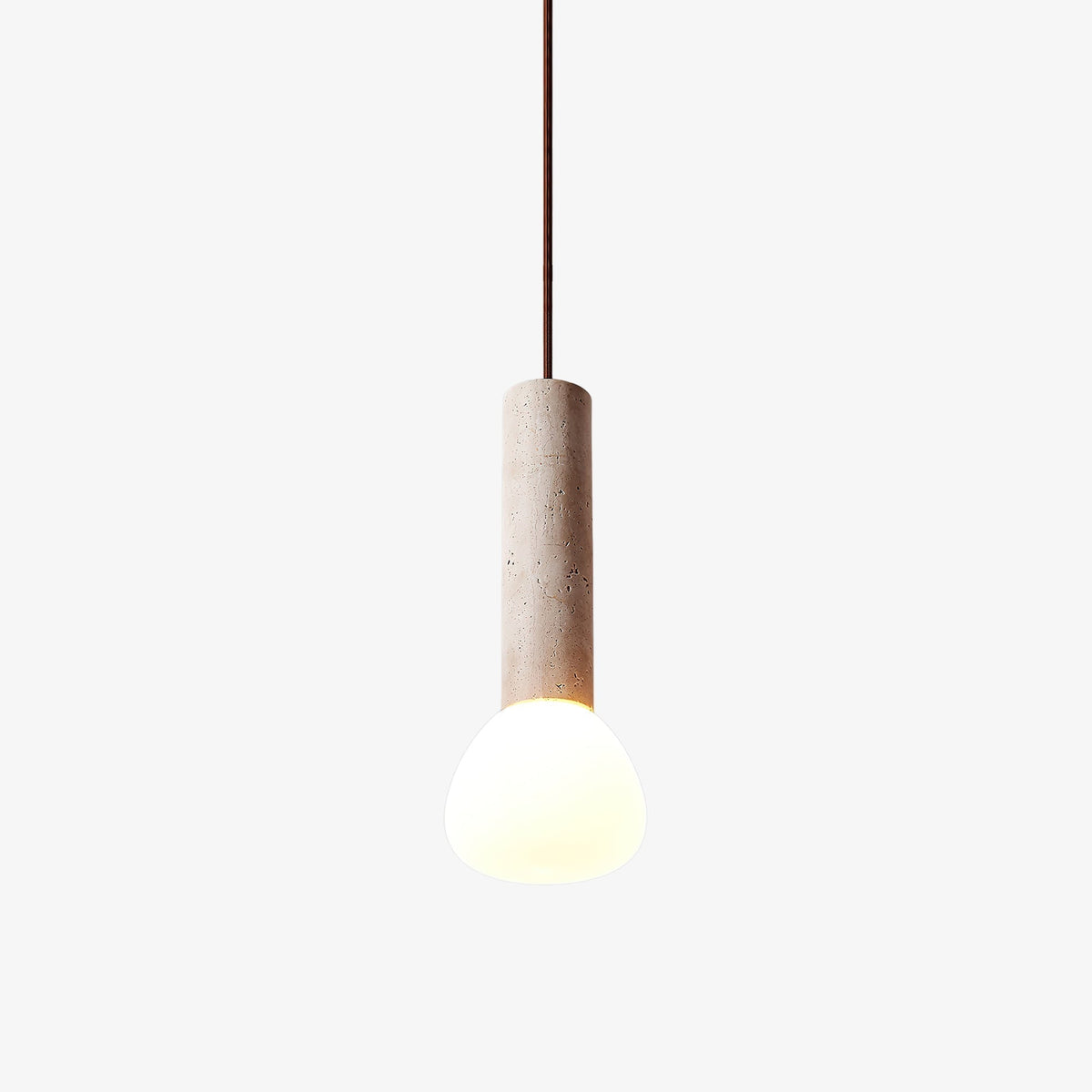 Beia Minimalistische hanglamp van geel travertin