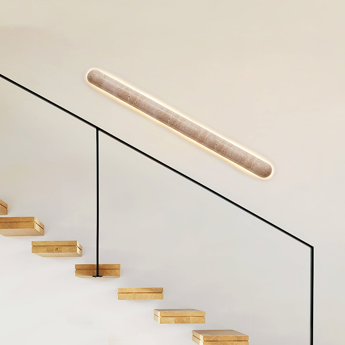 Aelius wandlamp Geel travertin