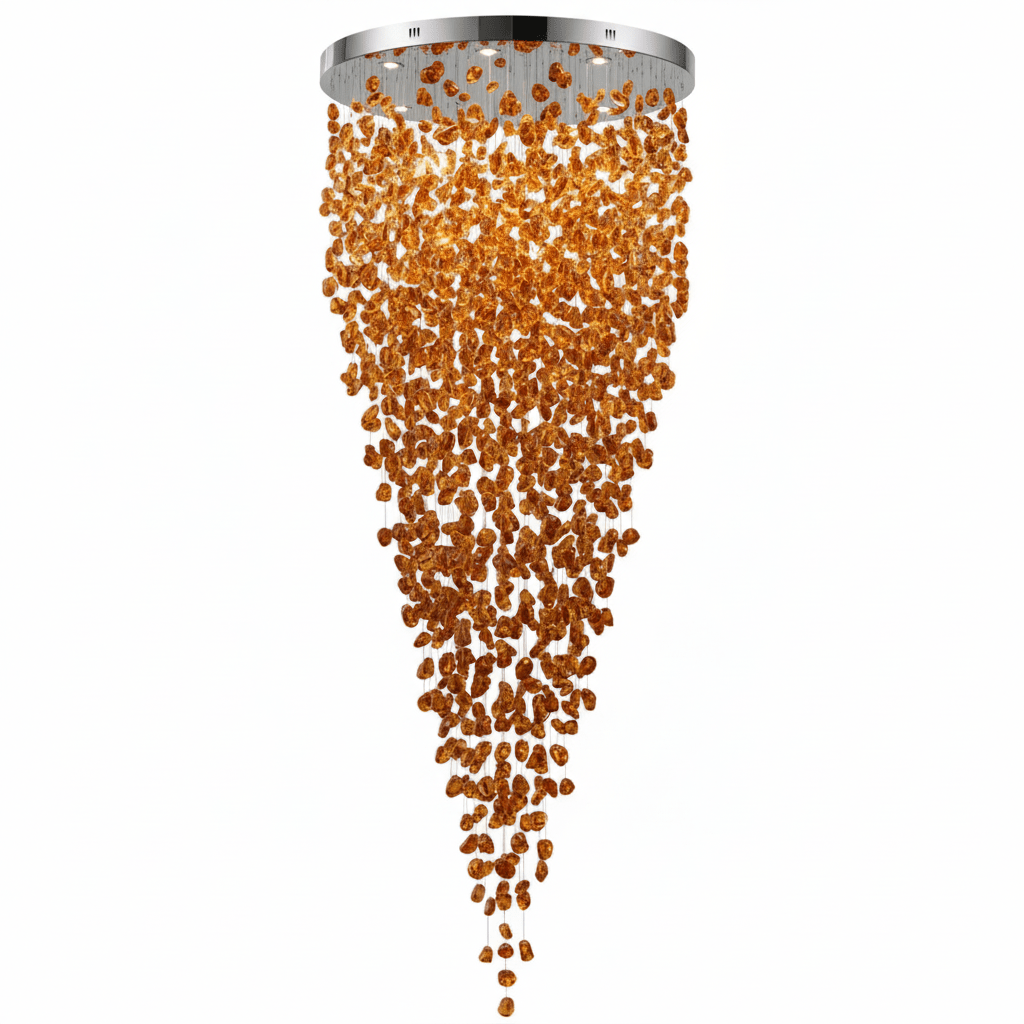 Polychrome Mineral Quartz Cascade Kroonluchter