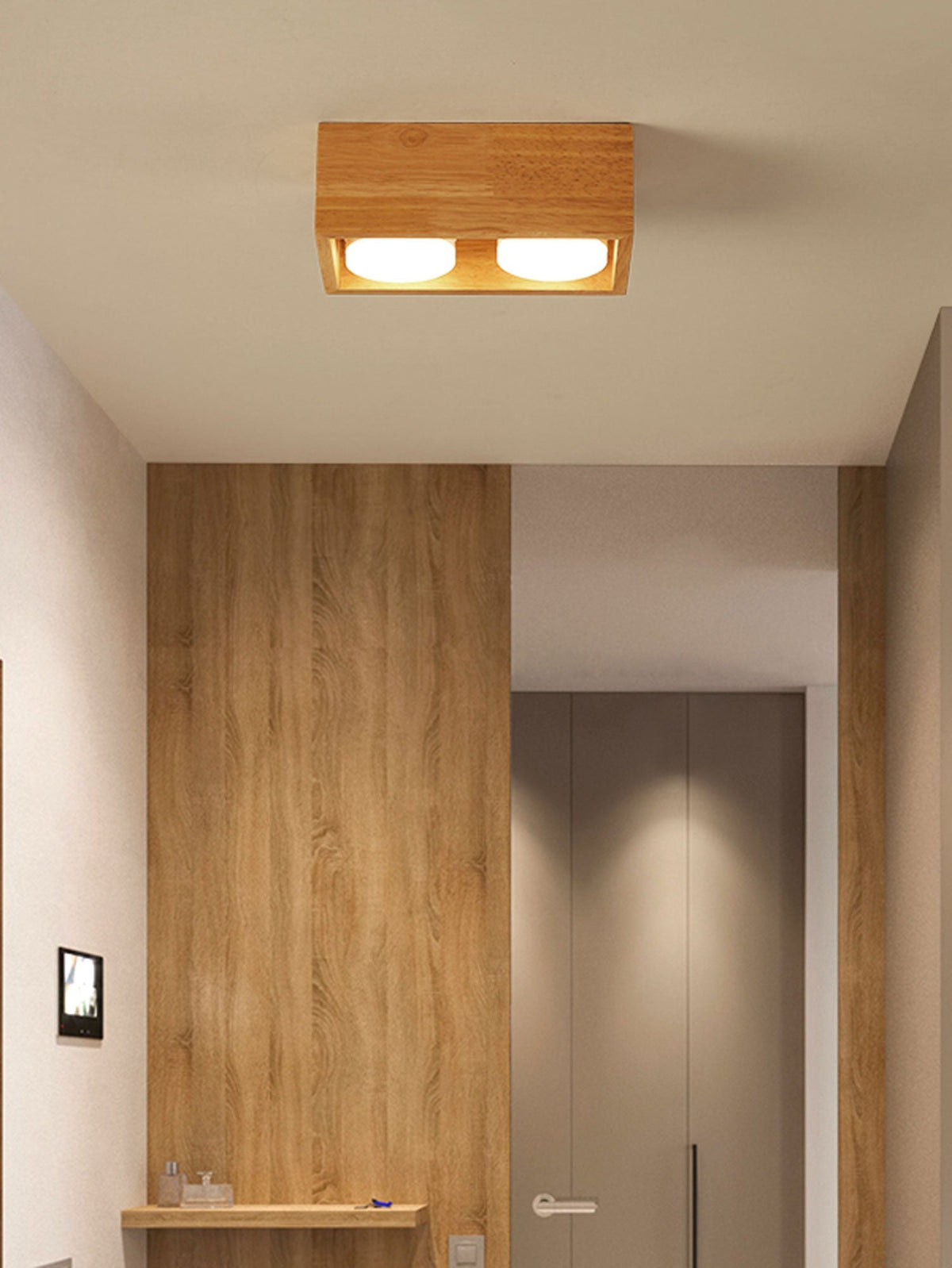Eliza Minimalistisch Hout Plafondlamp