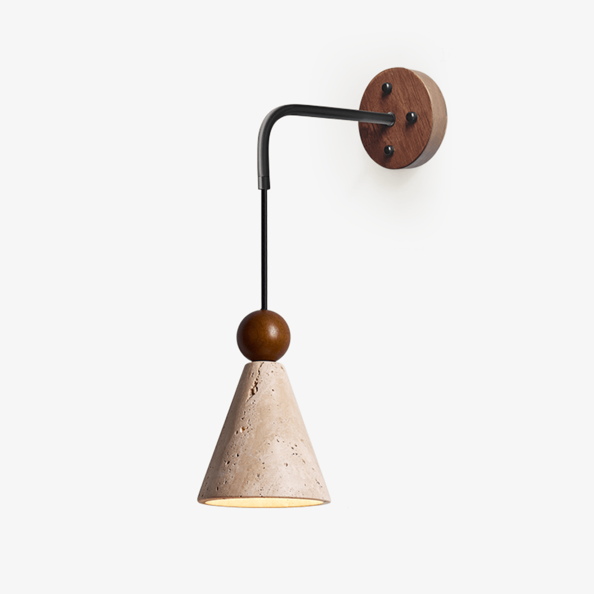 Verholt Cone hout Bead wandlamp