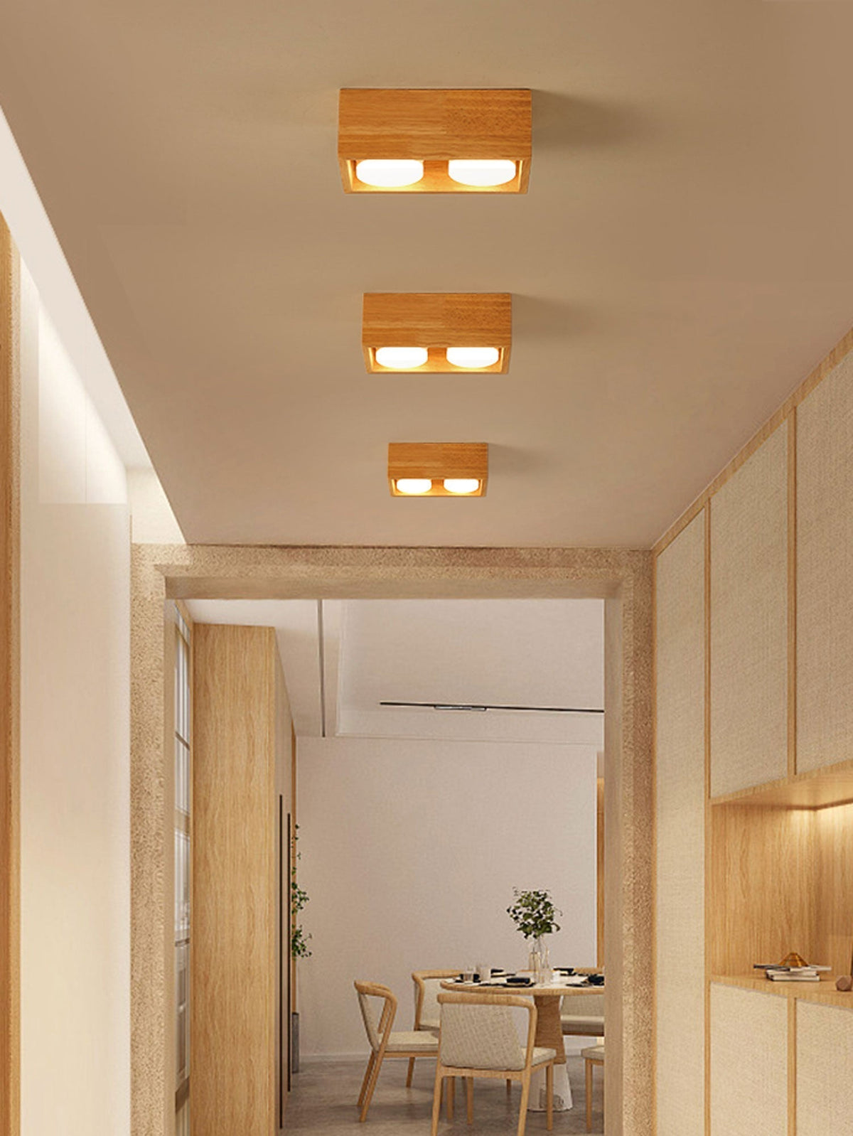 Eliza Minimalistisch Hout Plafondlamp