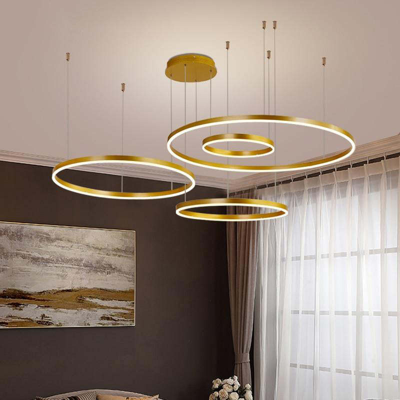 Alonza Moderne Grote  Hanglampen Wit Metaal Slaapkamer  Woonkamer Tir-Cirkel