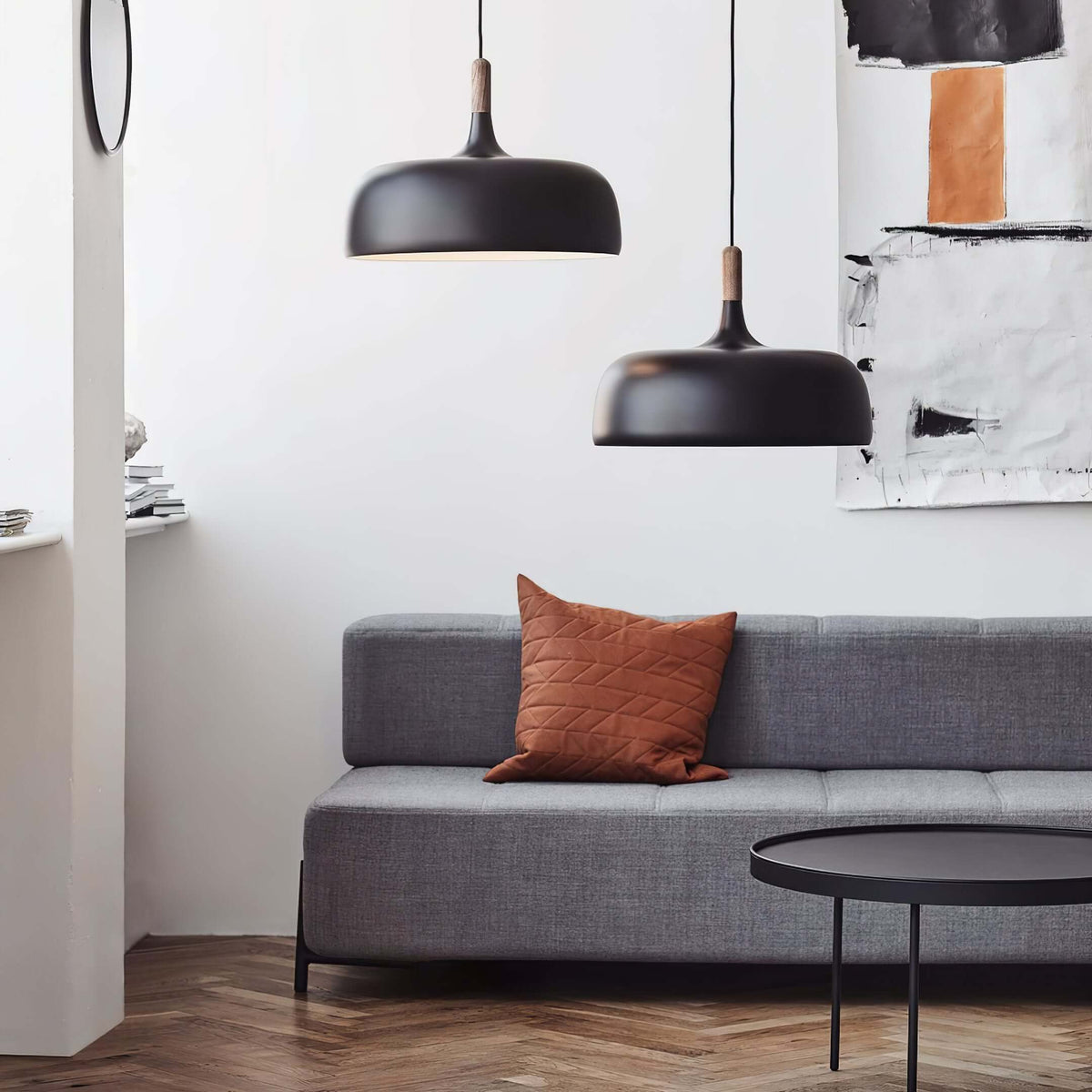 Sylivenne hanglamp witte kap houten accenten