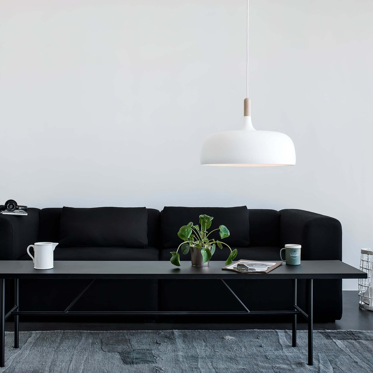 Sylivenne hanglamp witte kap houten accenten
