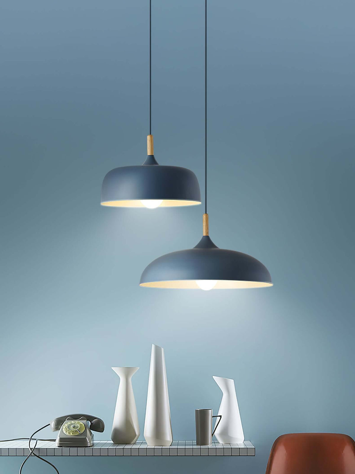 Sylivenne hanglamp witte kap houten accenten