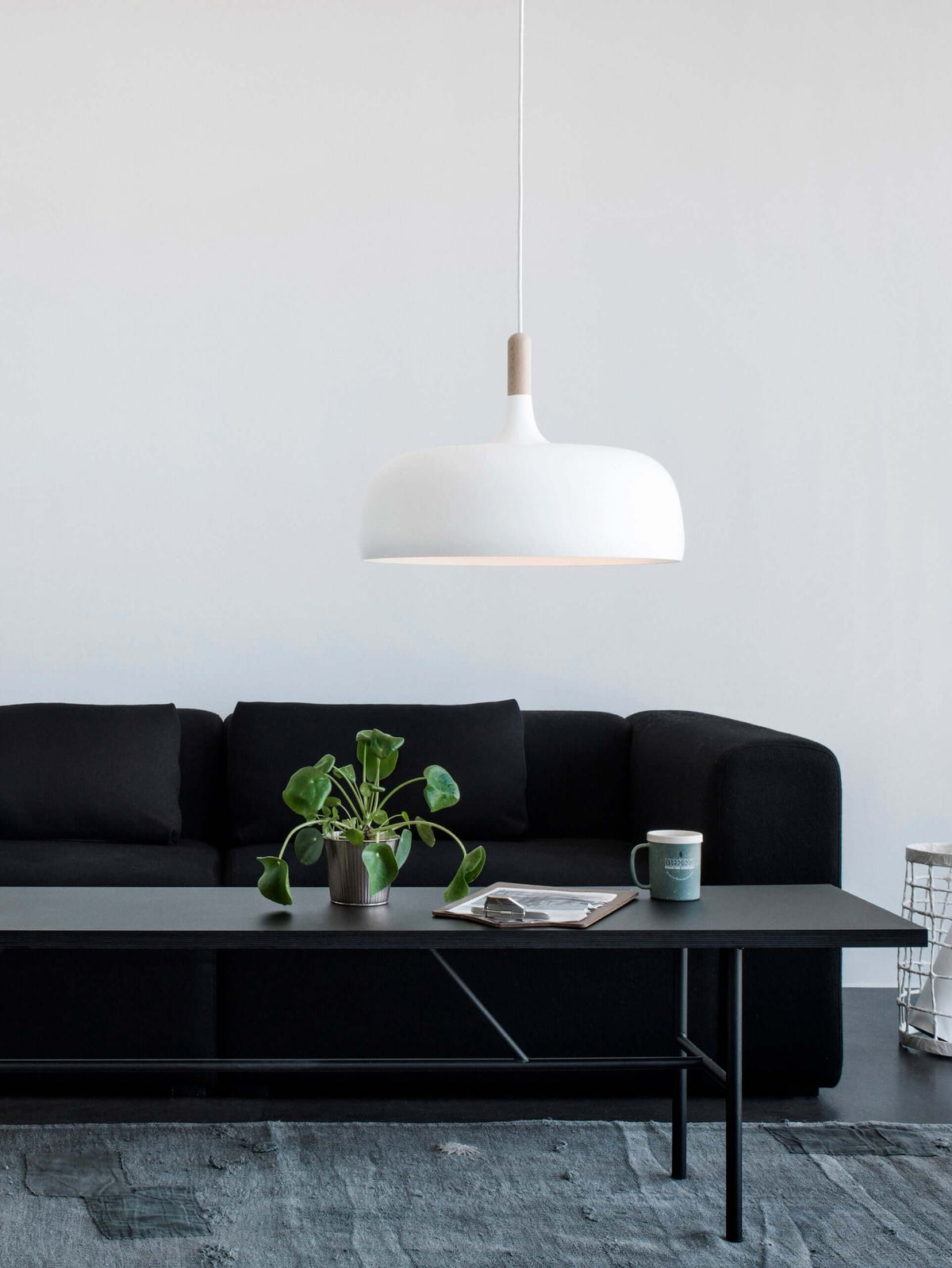 Sylivenne hanglamp witte kap houten accenten