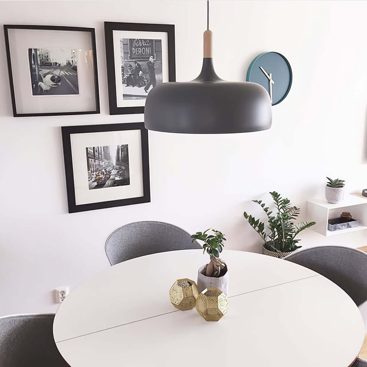 Sylivenne hanglamp witte kap houten accenten