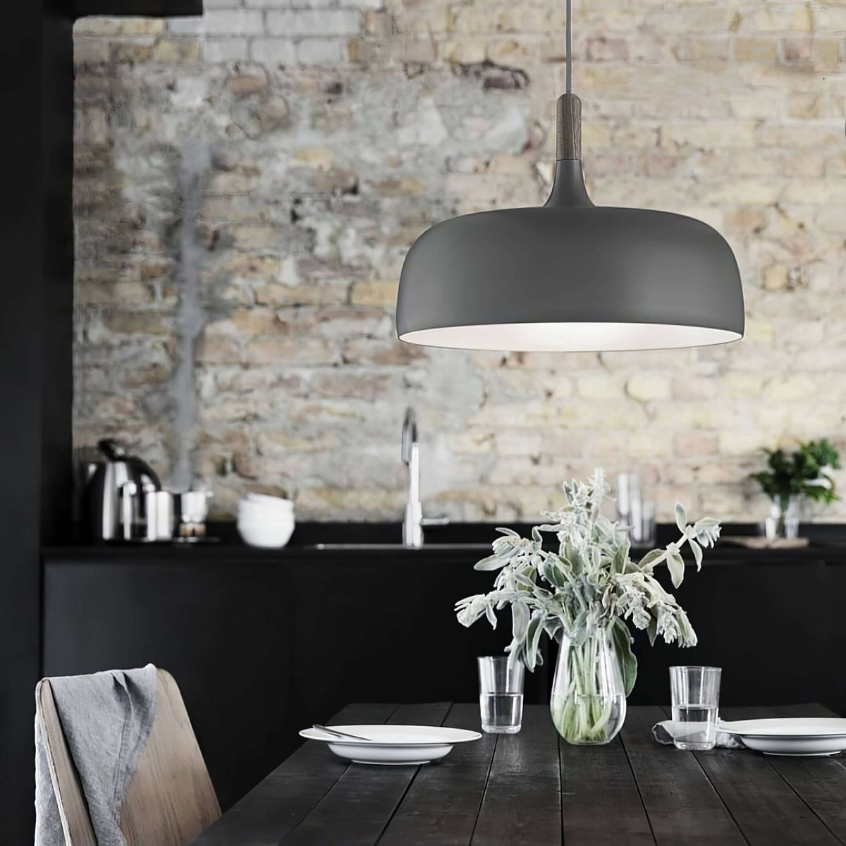 Sylivenne hanglamp witte kap houten accenten