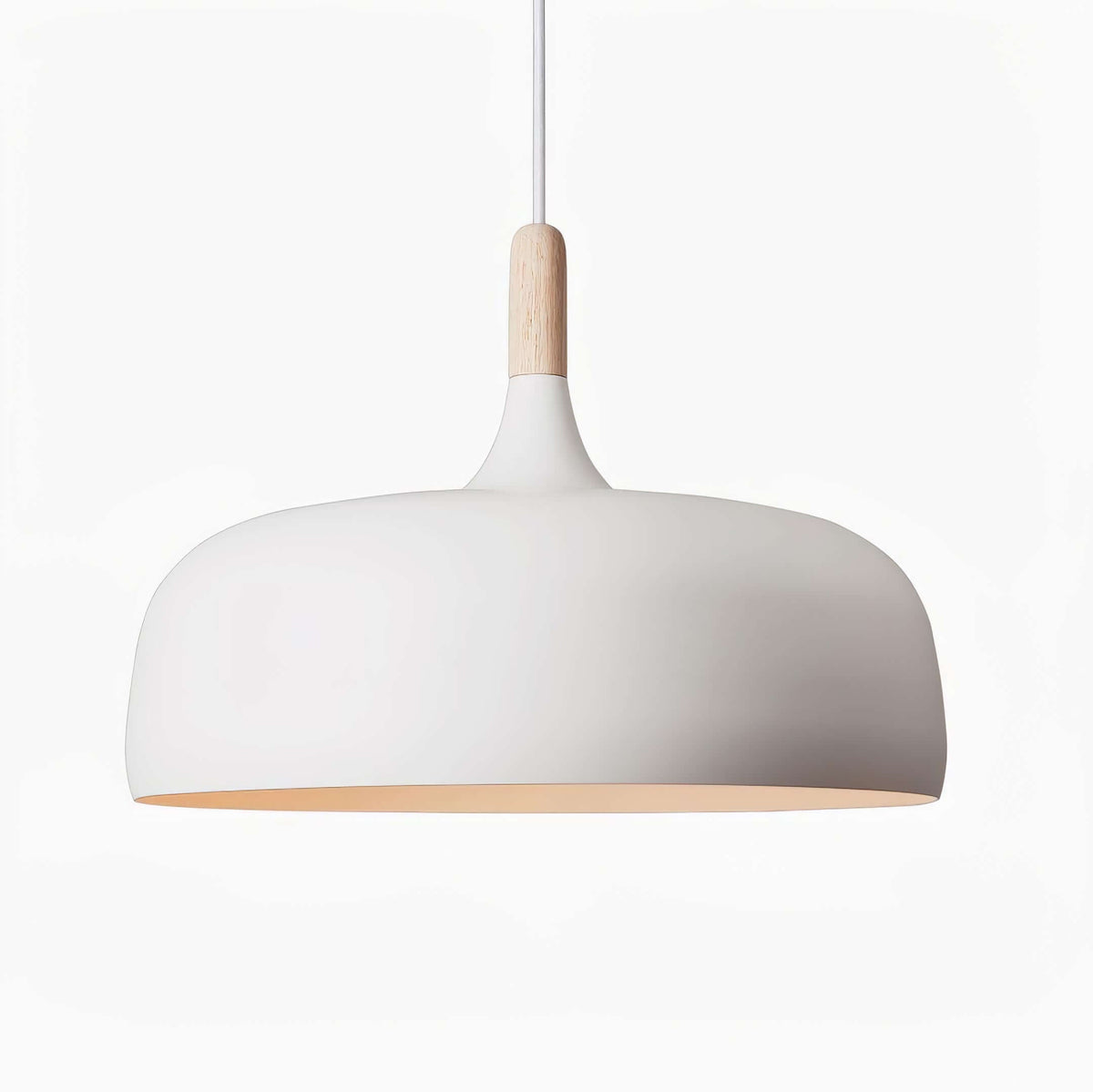 Sylivenne hanglamp witte kap houten accenten