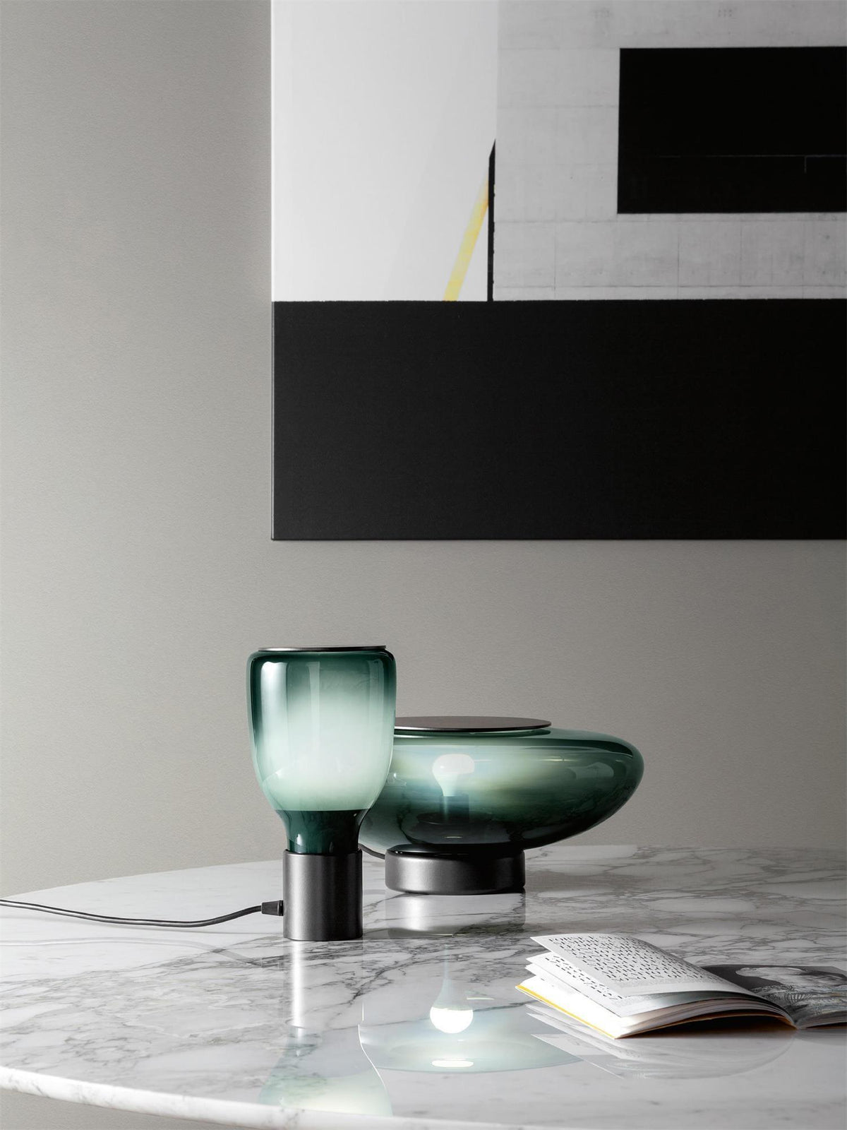 Vathayra tafellamp met groen glas
