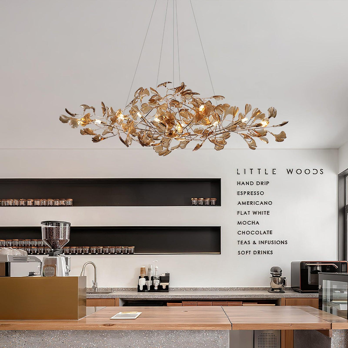 Ralenis luxe Ginkgo Leaf kroonluchter