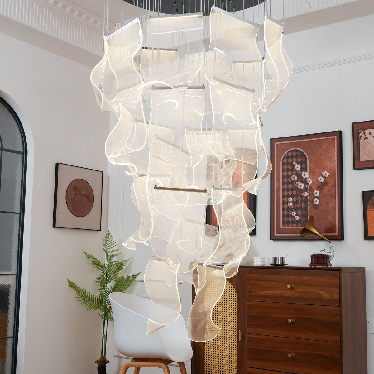 Lucuian kroonluchter acrylaat LED abstract zwevend kunstwerk