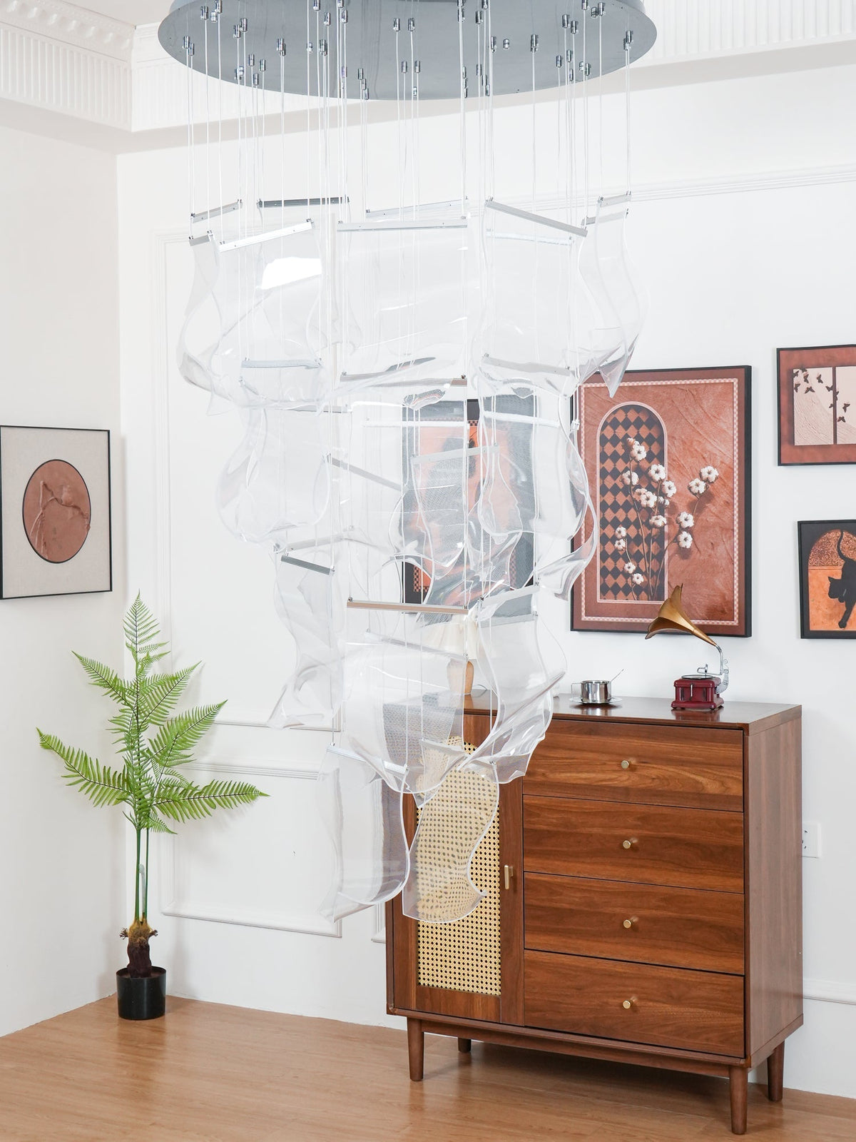 Lucuian kroonluchter acrylaat LED abstract zwevend kunstwerk