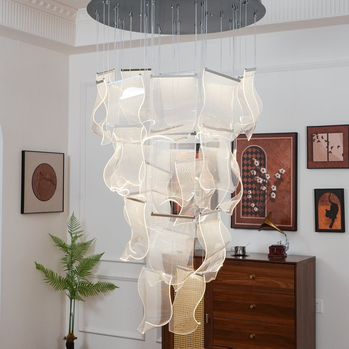 Lucuian kroonluchter acrylaat LED abstract zwevend kunstwerk