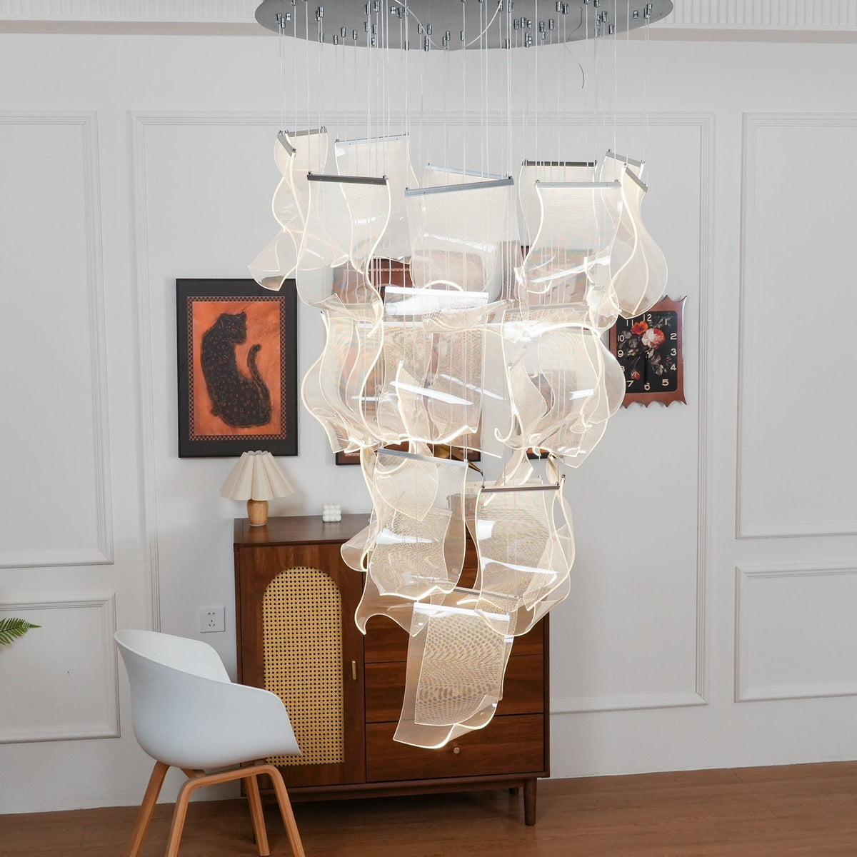 Lucuian kroonluchter acrylaat LED abstract zwevend kunstwerk