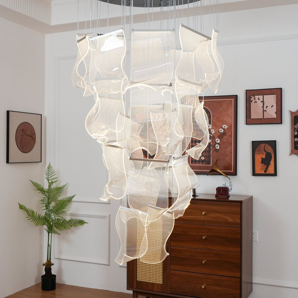 Lucuian kroonluchter acrylaat LED abstract zwevend kunstwerk