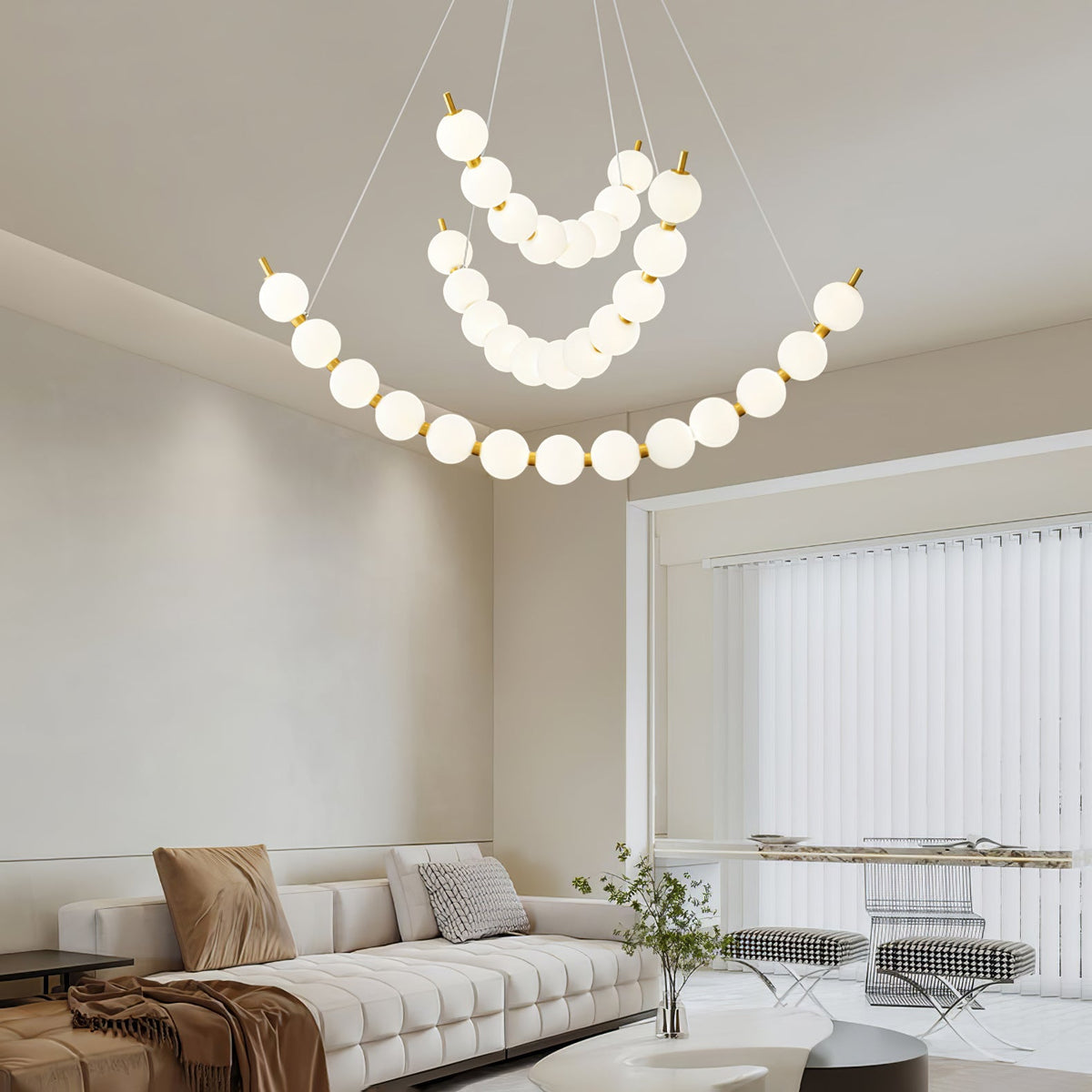 Hevrin elegantie Art Pearls Plastic Kroonluchter