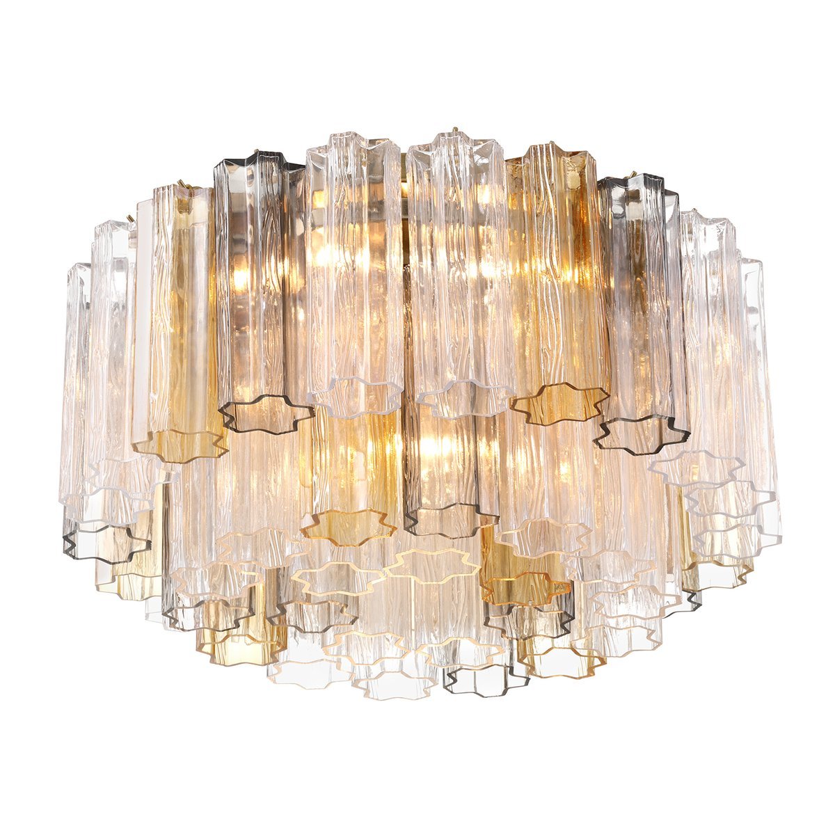 Eiruaya plafondlamp glasbuis gelaagd amber